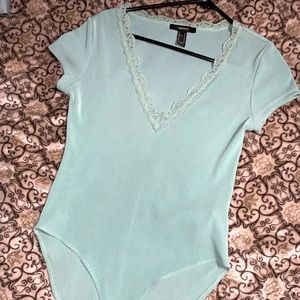 Forever21 Mint green bodysuit with lace 😍